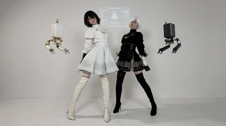 2B Duo Cosplay from NieR: Automata – Stunning White and Black 2B Outfit Inspiration